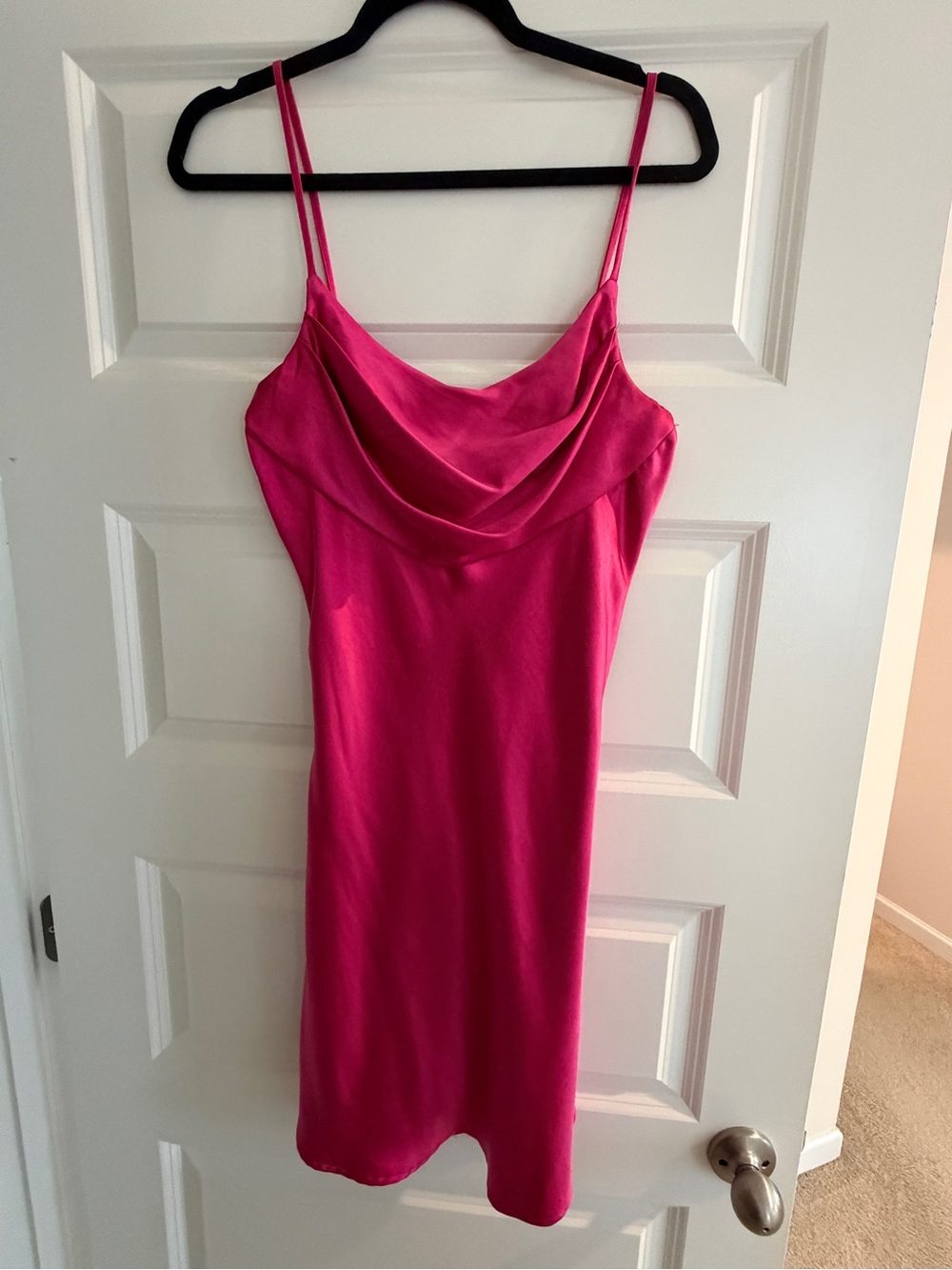 She + Sky Hot Pink Mini Slip Dress